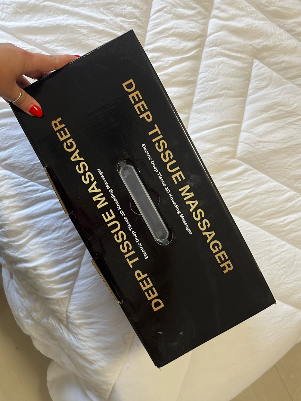 Amazon Deep Tissue Massager Box - Black and Gold